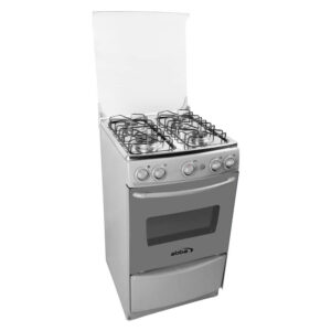 Estufa Abba 4 puestos gas y  horno Gas Propano tapa vidrio color Gris