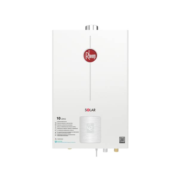 Calentador Rheem de  10 Litros Tiro Forzado Digital Gas Natural Blanco