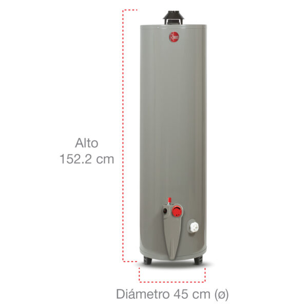 Calentador Rheem de acumulación  de 40 Galones Gas Natural Gris - Image 4