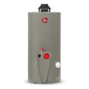 Calentador Rheem de acumulación  de 10 Galones Gas Natural Gris