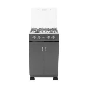 Estufa Haceb Romero de 4 puestos gas Natural con gabinete Tapa Vidrio Gris