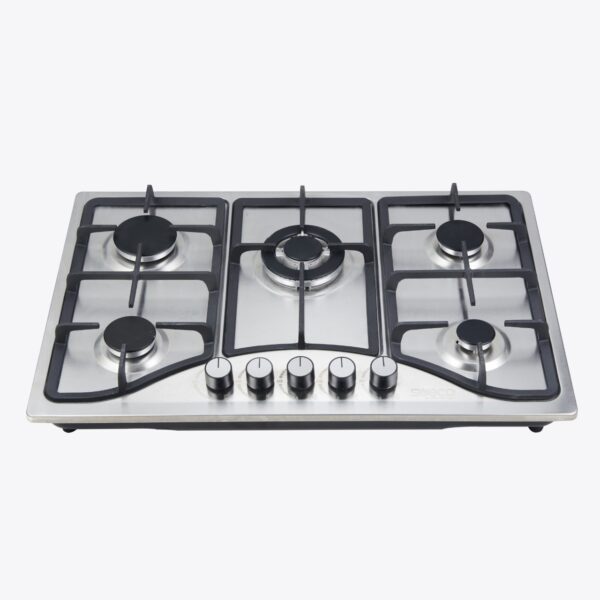 Estufa Sueco 5 puestos gas (1 quemador wok) de 76X50 parrilla fundida Inox