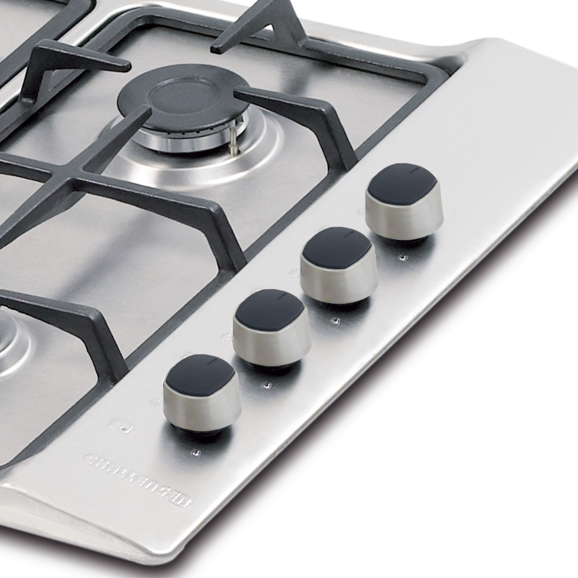 Estufa Challenger de Empotrar  4 Puestos gas (1 quemador Wok) de 58.5x 51 cm inox parrilla fundida - Imagen 2