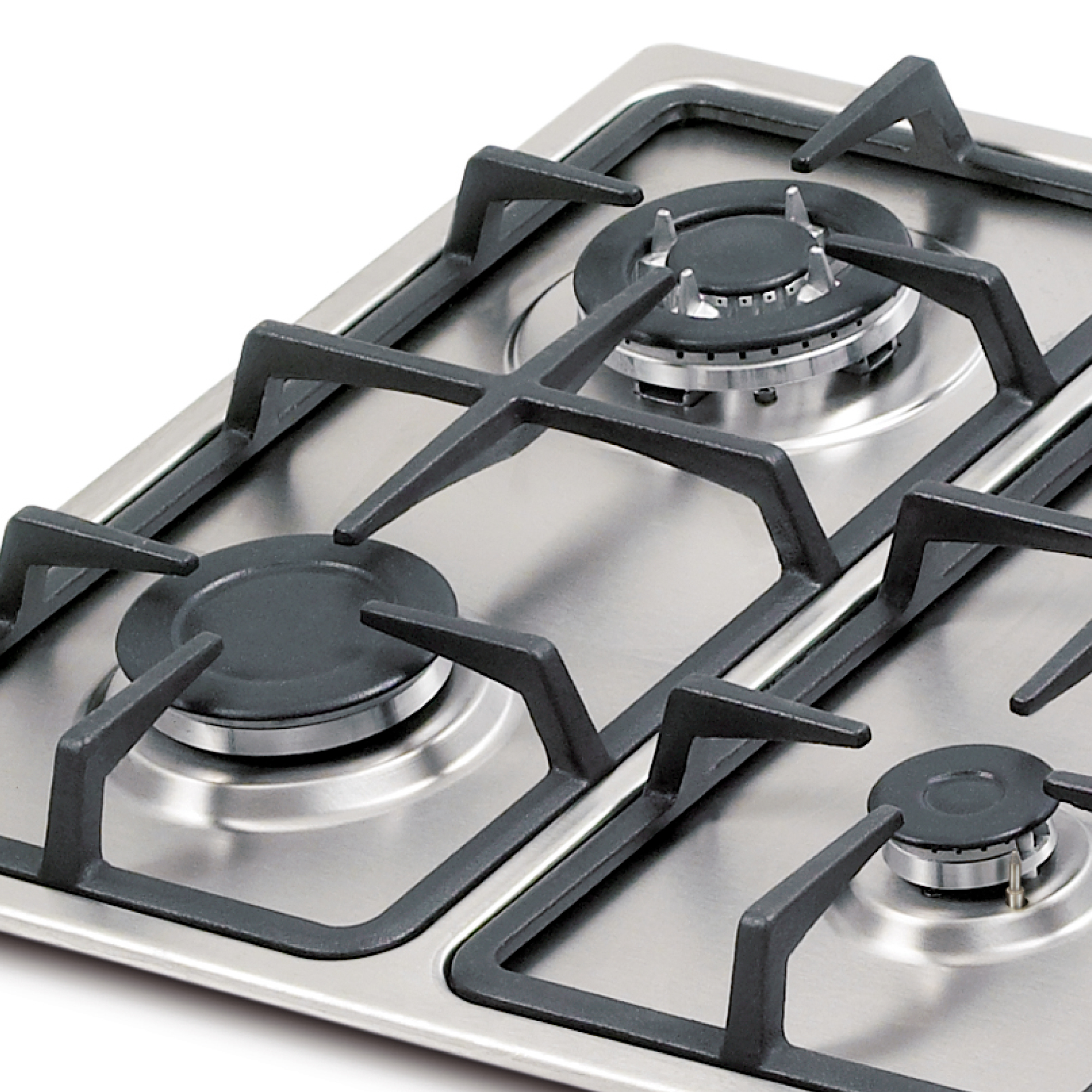 Estufa Challenger de Empotrar  4 Puestos gas (1 quemador Wok) de 58.5x 51 cm con termopar de Seguridad  inox - Imagen 3