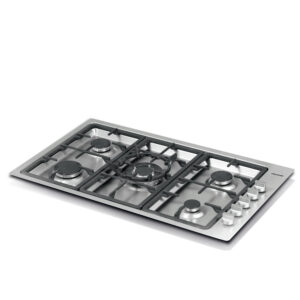 Estufa Challenger de Empotrar 5 Puestos gas (1 quemador wok) de 86x 51 cm inox