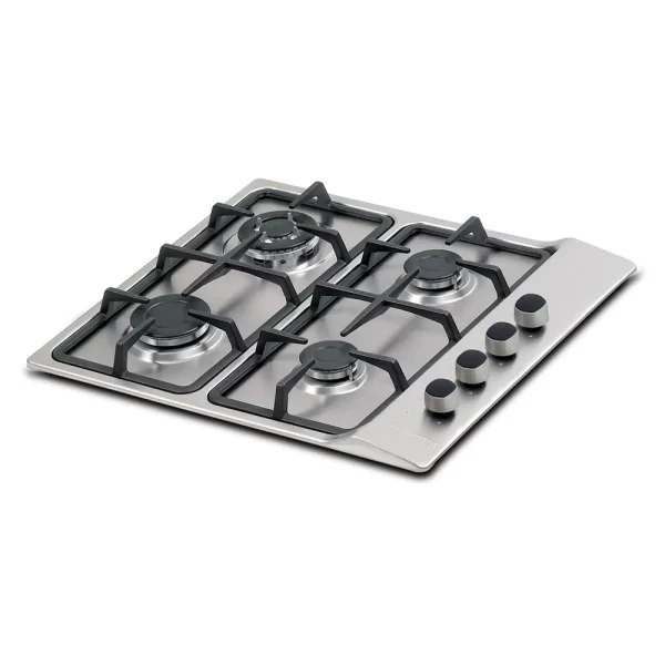 Estufa Challenger de Empotrar  4 Puestos gas (1 quemador Wok) de 58.5x 51 cm con termopar de Seguridad  inox