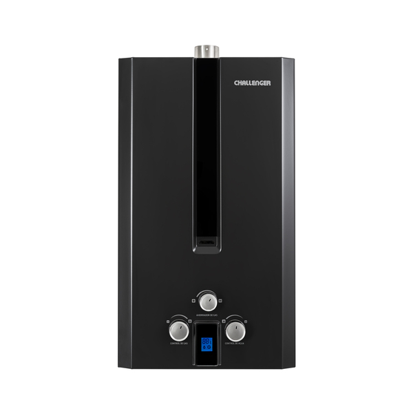 Calentador de Agua Challenger 16 litros Tiro Forzado de Paso a Gas Natural Negro