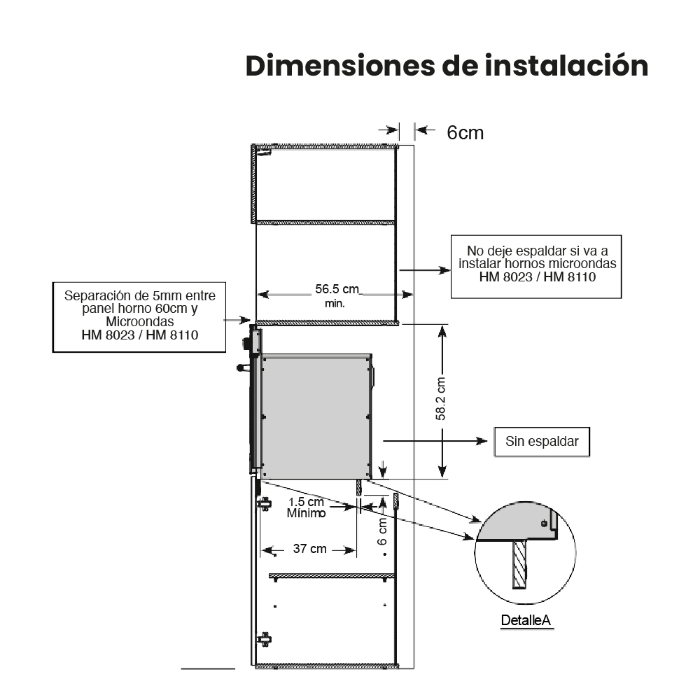 Horno Microondas de Empotrar Challenger de 25 litros con dorador Inox-Negro 120 V - Imagen 6