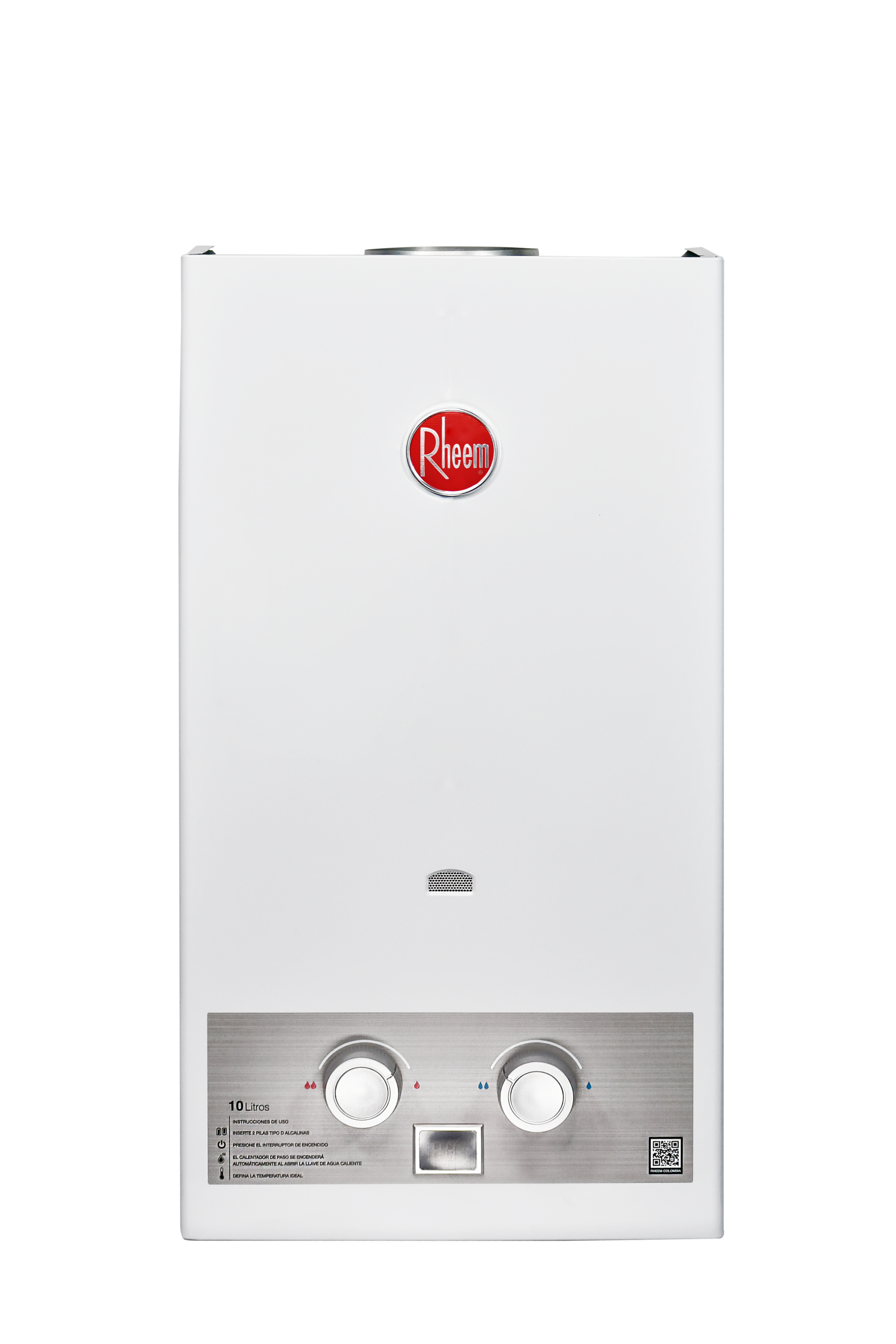 Calentador de paso Rheem 10 Litros Tiro Natural Gas Propano Mecánico