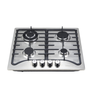 Estufa Sueco 4 puestos gas (1 quemador wok) de 58.7X50.6 parrilla fundida Inox